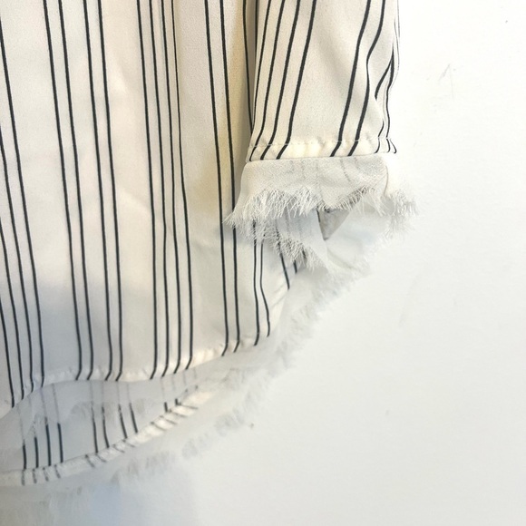 2/$15 Who What Wear - Black and Off White Striped Sleeveless Blouse/Top - Picture 5 of 9